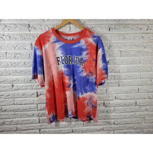 Creative Apparel Men's 2XL Red Tie-Dye Florida T-Shirt Cotton Blend NOV110E